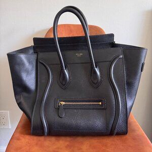 Céline Black Drummed Calfskin Luggage